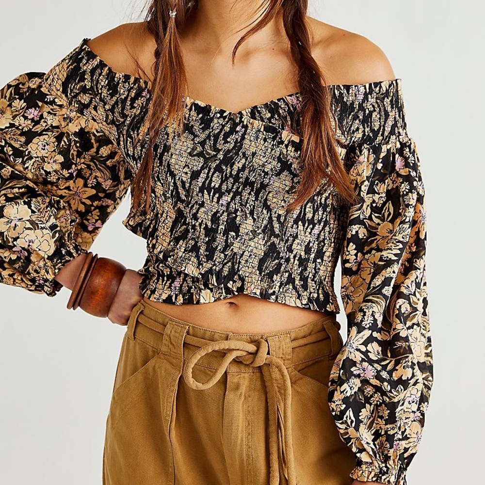 Free People “East to West Smocked Top”